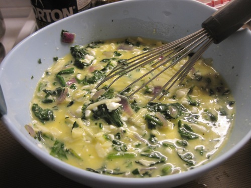 spinach egg cheese mixture